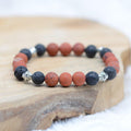 Bracelet "Mal de dos" en Jaspe Rouge Dépoli et Pierre de Lave