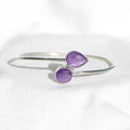 Bracelet "Sagesse" en Améthyste & Argent 925 Jonc - Pièce Bijouterie -