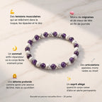 Bracelet "Anti-douleurs" en Howlite & Améthyste