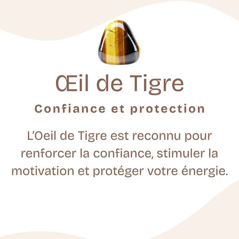 Bague "Confiance" Cabochon ovale en Oeil-de-Tigre (réglable)