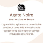 Pendentif Donut "Force Mental" en Agate noire