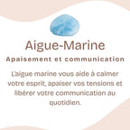 Bracelet roulé "Bonheur" en Aigue-Marine