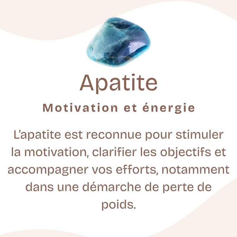 Bracelet roulé "Motivation" en Apatite Bleue