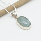 Pendentif "Bonheur" Aigue-Marine et ARGENT 925 : AIG6