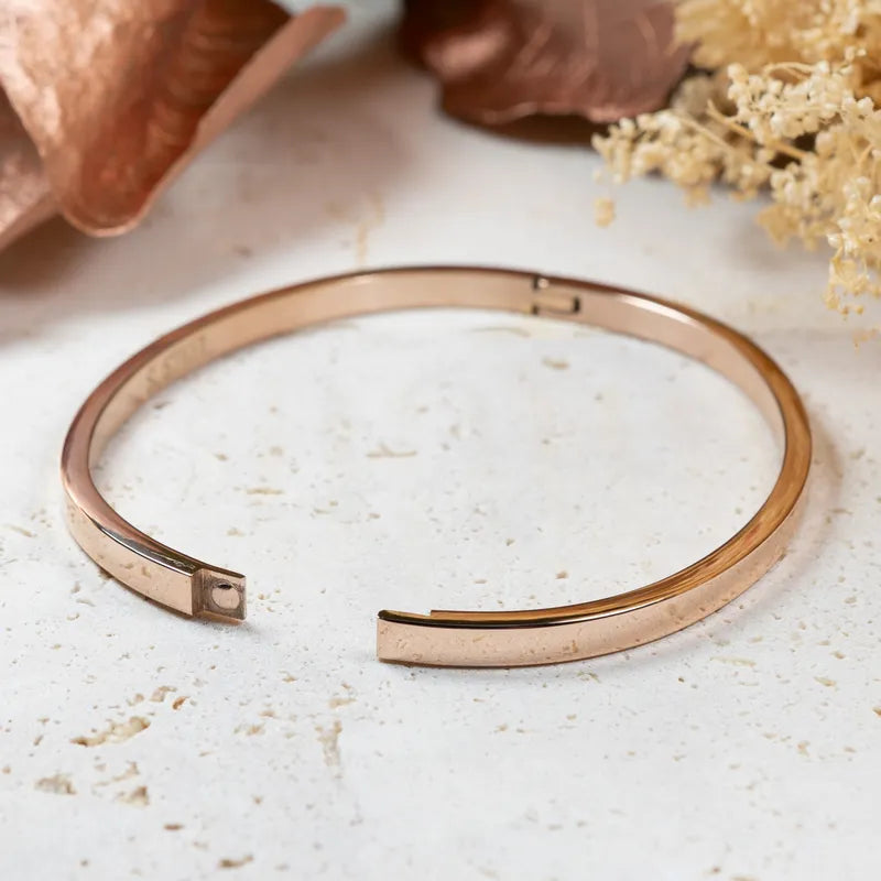 Bracelet "Meilleure maman du monde", fête des mères en acier inoxydable rose gold
