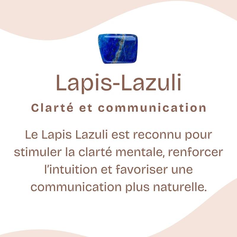 Bague "Contrôle" Feuille en Lapis Lazuli (réglable)