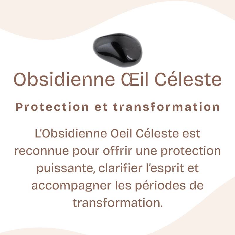 Pendentif "Bouclier" en Obsidienne Oeil céleste coeur 2 cm