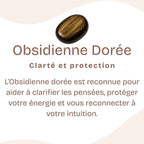Bracelet "Bouclier" en Obsidienne Dorée