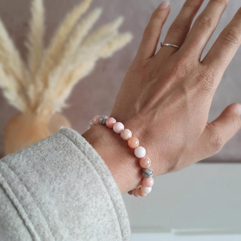 Bracelet "Douceur" en Opale Rose