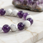 Bracelet "Anti-douleurs" Mix en Howlite & Améthyste