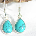 Boucles d'oreilles "Patience" en Howlite Bleue Goutte (Argent 925)
