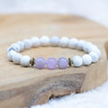 Bracelet "Grossesse" en Améthyste & Howlite dépolie